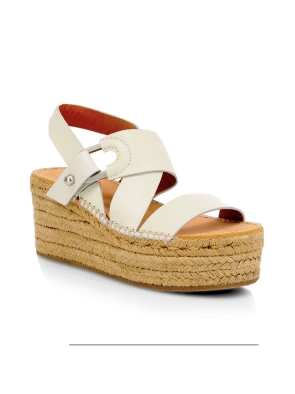 Rag & Bone August Espadrille Sandal Platform White Leather 39.5 US 9.5 NEW - Picture 2 of 10